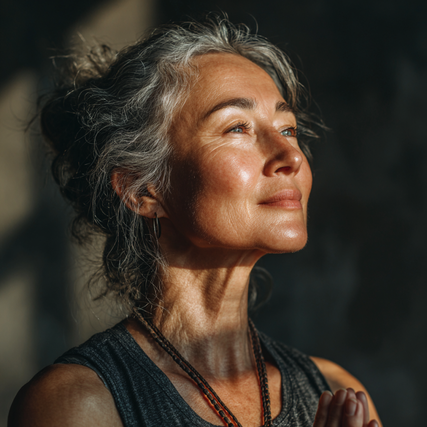 Группа людей занимается йогой